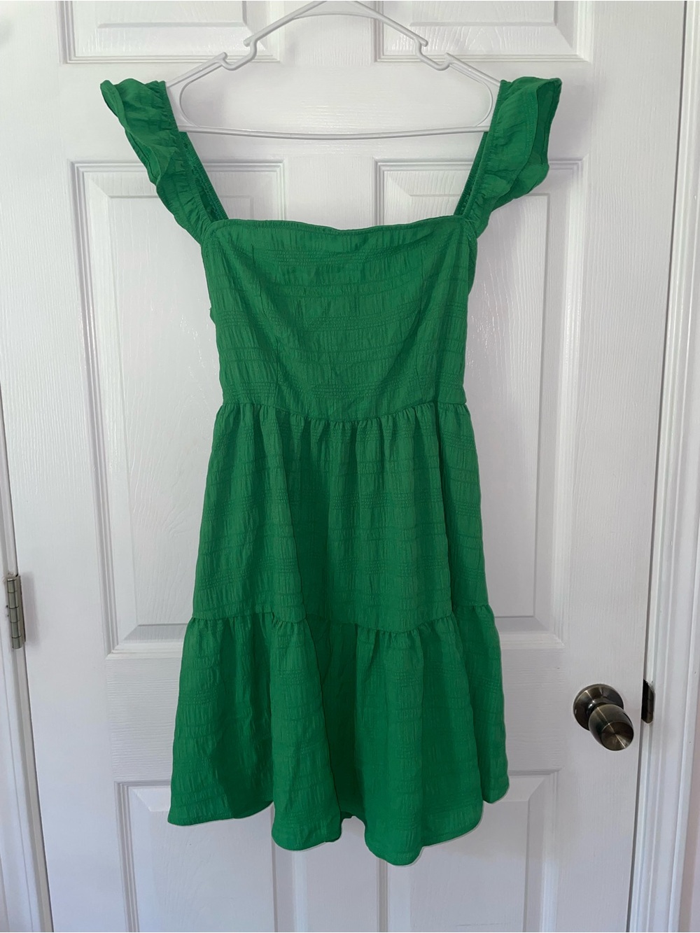 SHEIN Kelly Green Ruffled Strap Midi Dress